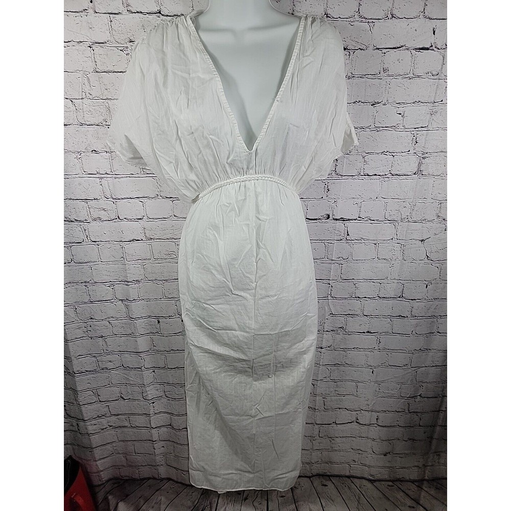 Zara Lightweight Gauzy White Lined Empire Waist Beach Dress, Casual Dress NWT